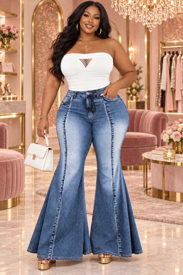 Curvy Confidence Ombré Flare Jeans