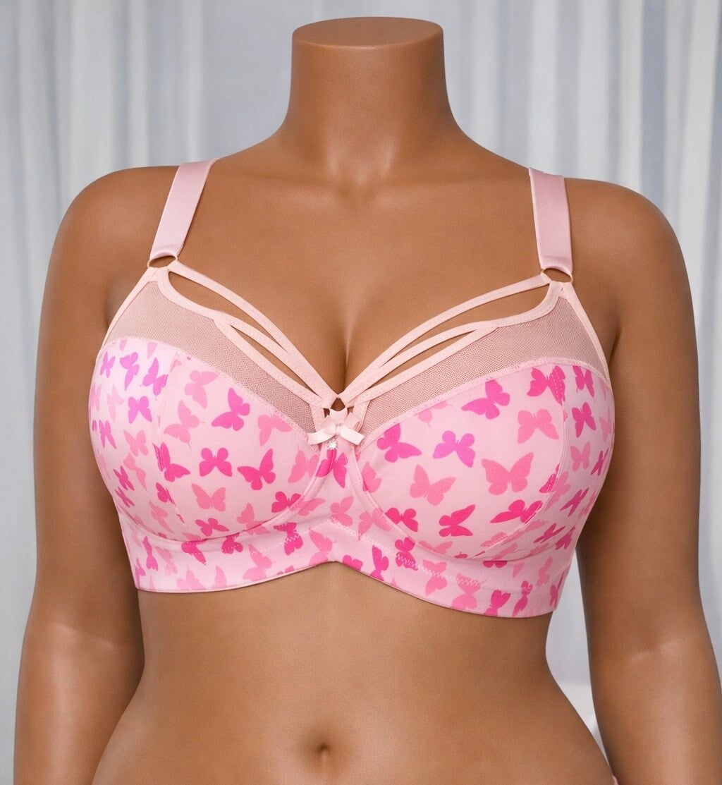Pink Butterfly Bra
