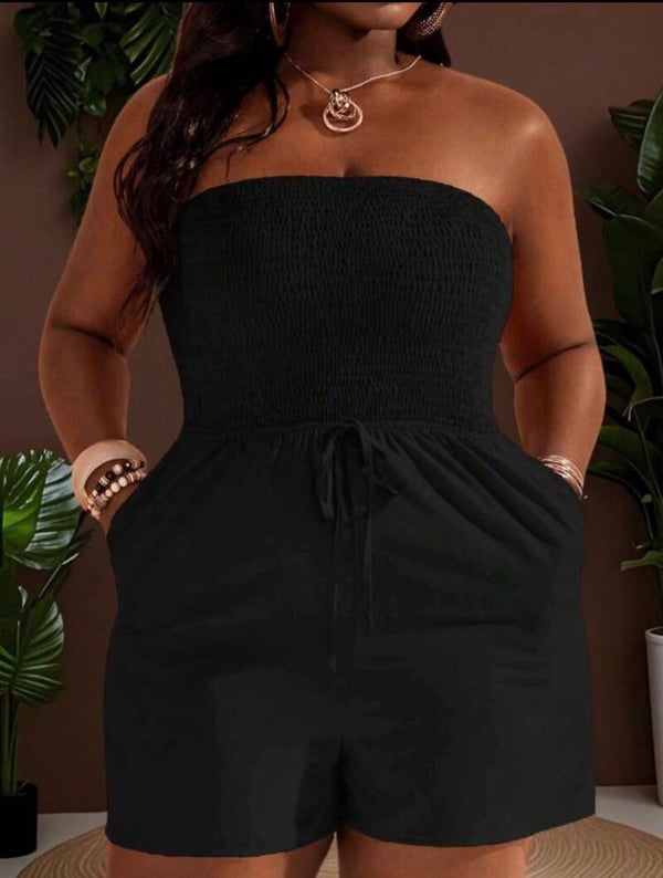 Midnight Chic Smocked Romper