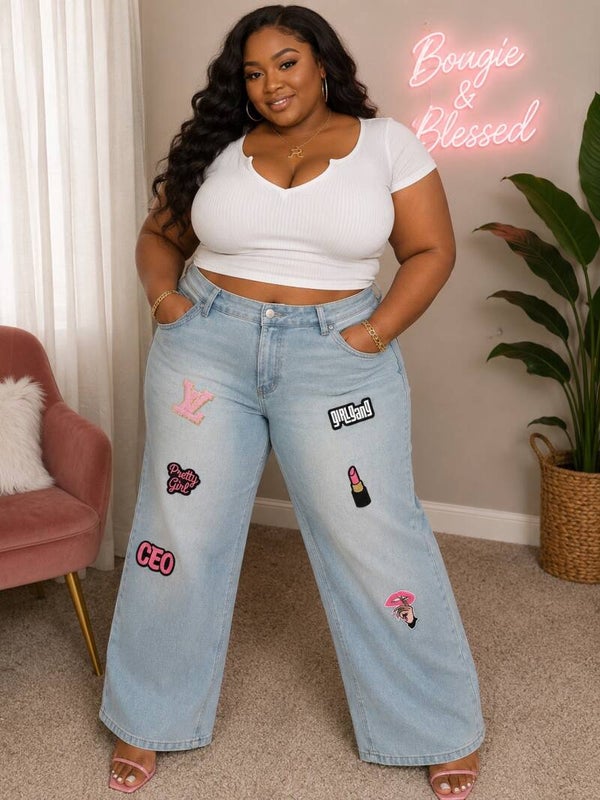 Bougie wide leg jeans. Size 10