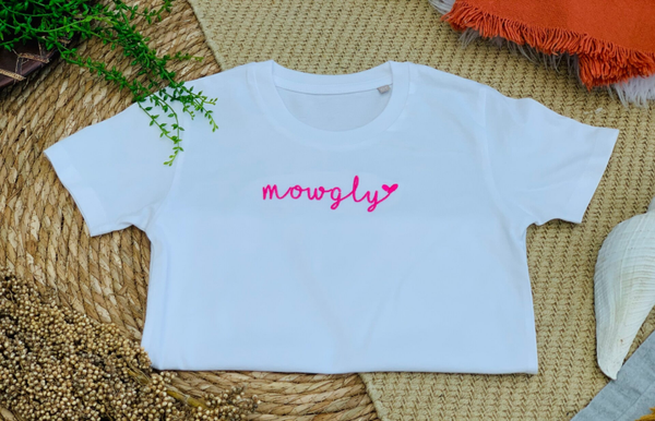 Kind Wit Hartje dicht T-shirt met naam