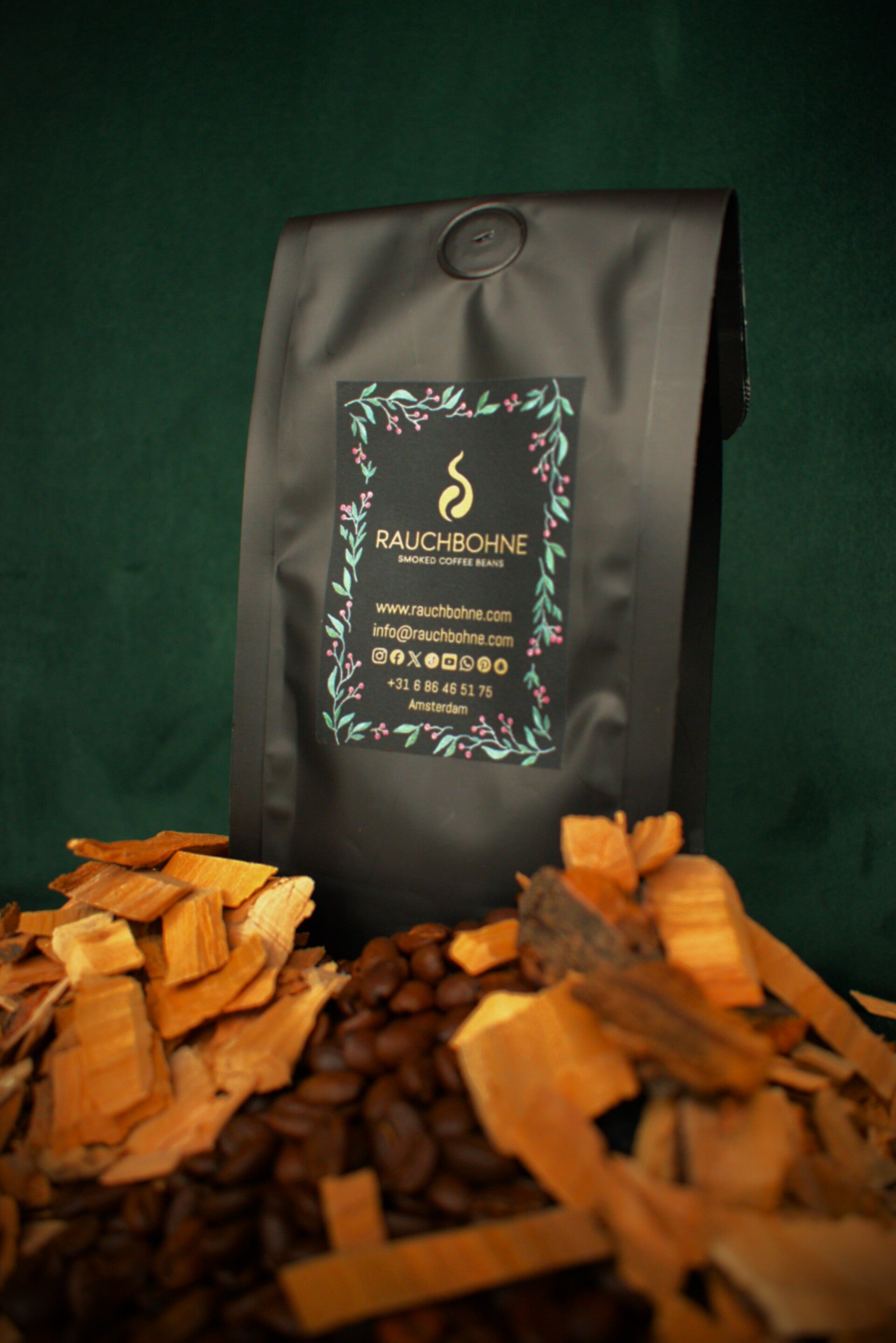 RauchBohne, Cherry-Wood Smoked Ethiopian Coffee - Whole Beans or Ground (250 g)
