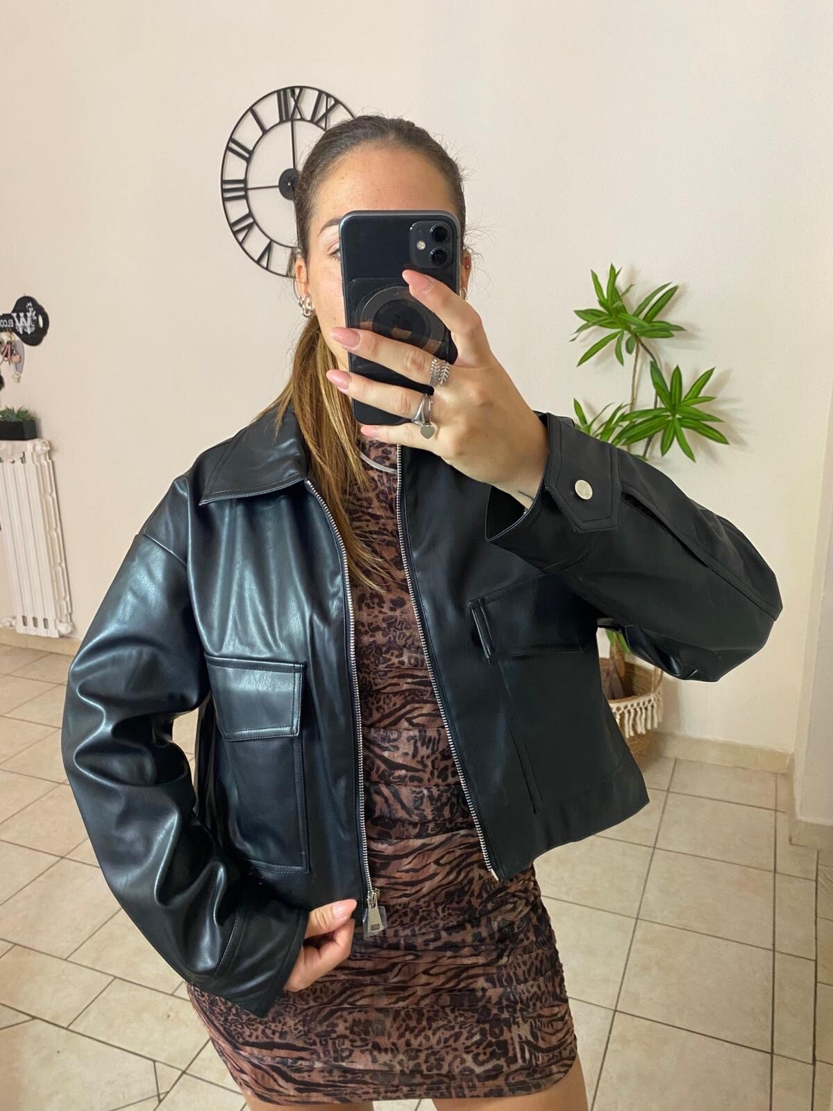 Giacca Ecopelle Nera