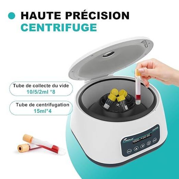 Centrifugeuse LC400. Adapté à 8 tubes de 2, 5 ou 10mL ou 4 tubes de 15mL. MEILLEUR RAPPORT QUALITE/PRIX