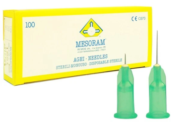 Aiguille MESORAM pour mésothérapie ou injection botox. Par 100. Fabriquées en Italie