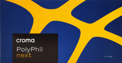 Polyphil NEXT PDRN CROMA 2mL. Le skinbooster dernière génération aux polynucléotides hautement purifiés et AH non réticulé.