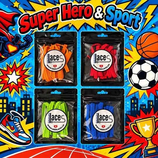 Lacets élastiques capsules pack "Super-hero & Sport"