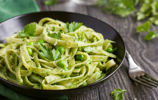 Green Fettuccine with Peas