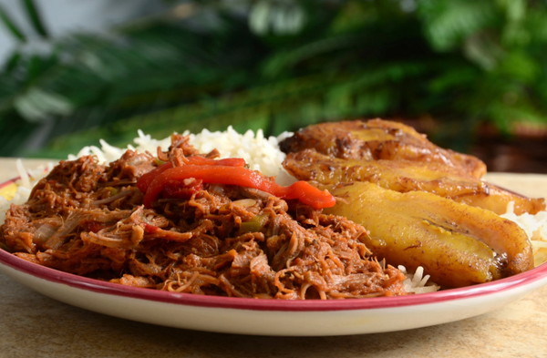 Shredded Beef with Plantains and Rice