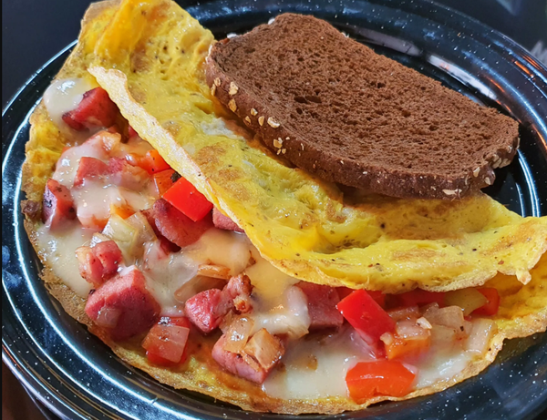 Breakfast Ham & Veggie Omelet