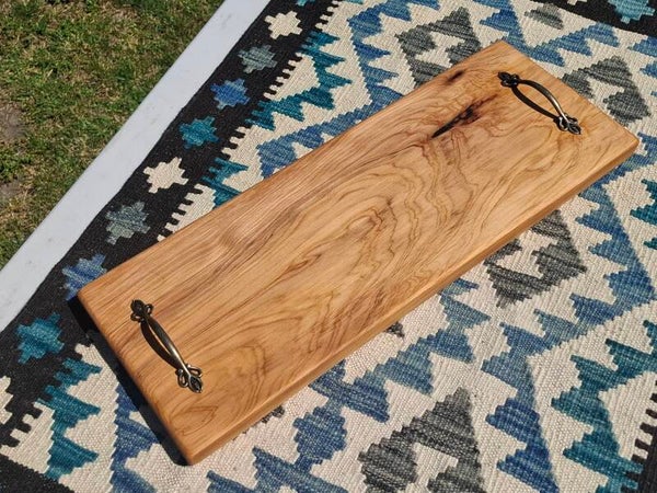 Macrocarpa Square Edged Platter Board - With Handles
