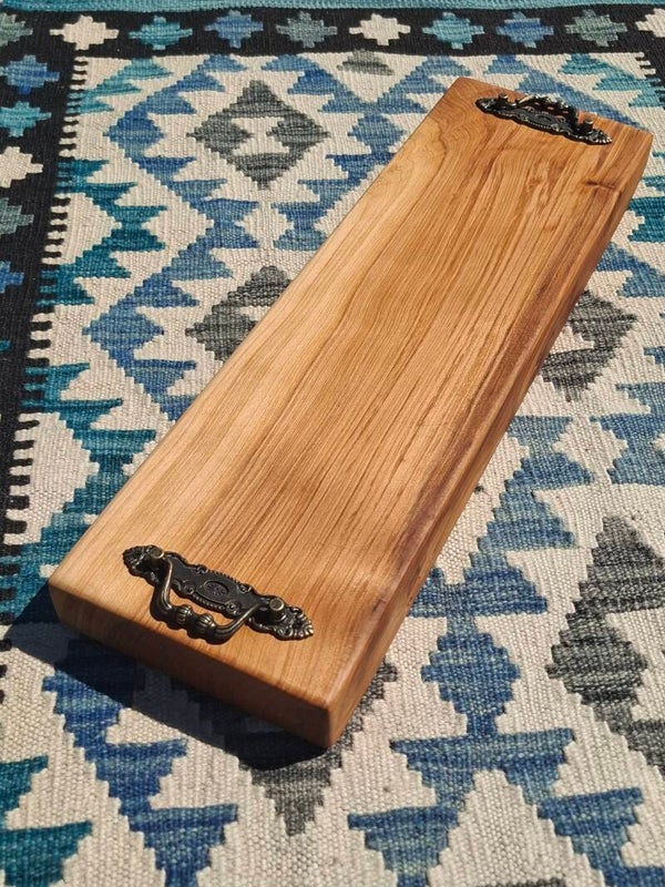 Macrocarpa Square Edged Platter Board - With Handles