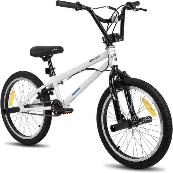 BMX Freesyle 20 Pouces Blanc pour garçons et Filles - Vélo enfant 7 à 12 Ans