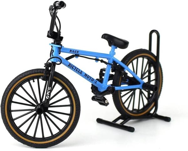 Mini Vélo Doigt VTT,BMX Jouet, Bike MTB, Bicyclette Jouet, Mini Velo Finger, Vélo de Doigt, Vélo Miniature Jouet (L) Bleu