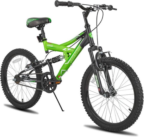 Vélo JOYSTAR Suspension Contender VTT pour Enfant garçons et Filles de 7 à 13 Ans avec Cadre en Acier entièrement Suspendu et entraînement à 1 Vitesse avec béquille