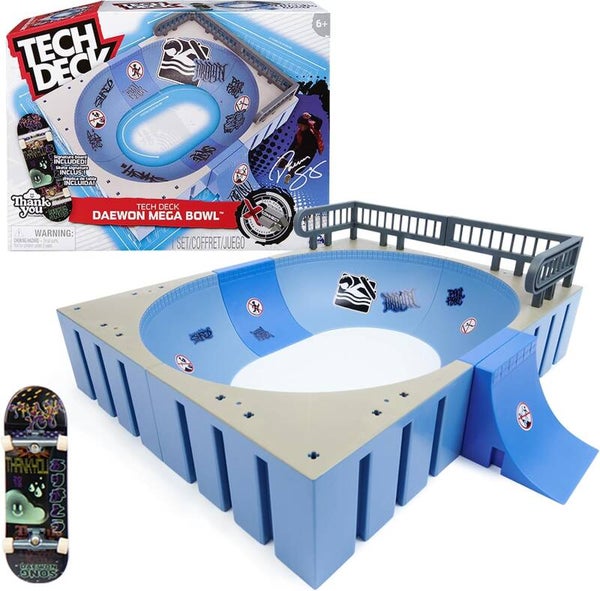 Tech Deck - Mega Bowl X-Connect - Mini Rampe 100% Modulable + 1 Finger Skate