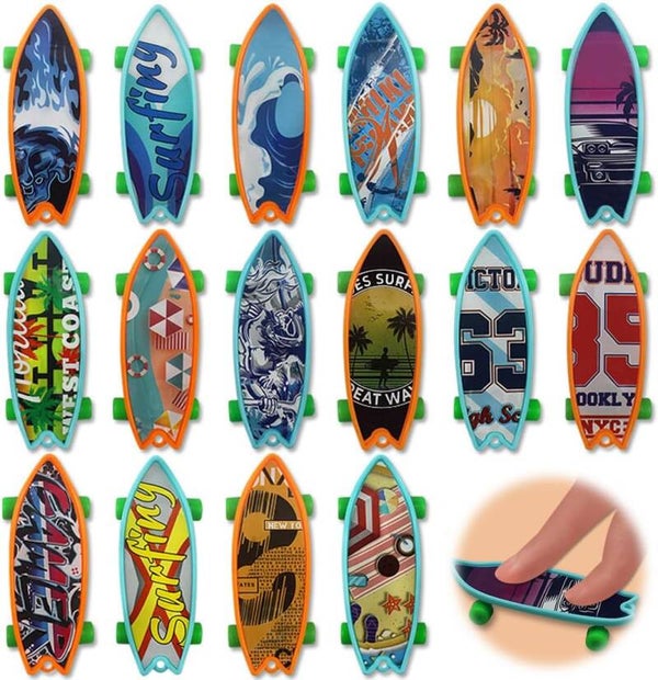 Mini Skate à Doigts, 16 Pièces mini Skateboard finger, Planches à Doigts Stylées (Motif Aléatoire)
