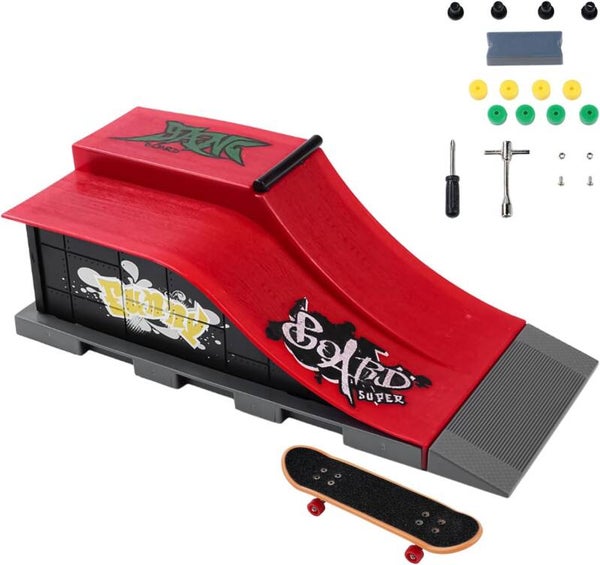 Mini Skate finger avec Rampe de Skate, Mini Tech Deck Finger Skateboard et Rampe Skatepark Kit