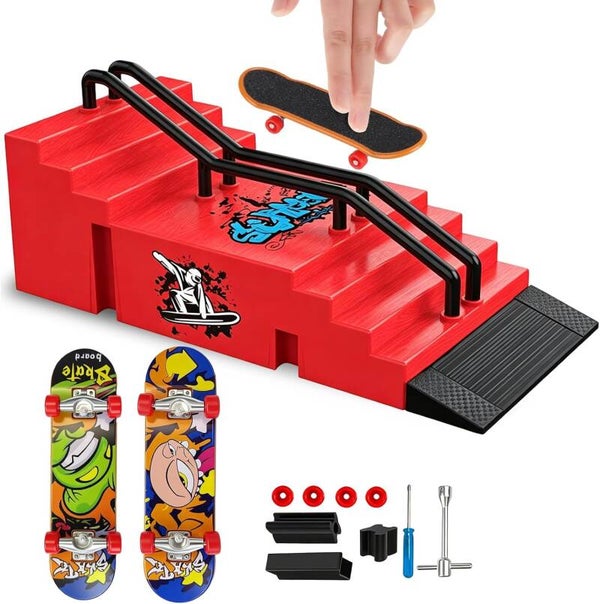 Mini Skate Doigt Finger Skate Kit D'accessoires, Kit de Mini Rampe (F)