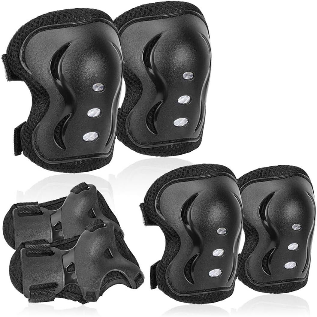 GXGM Ensemble de protection pour patins à roulettes pour enfants de 6 pièces avec genouillères, coudières et protège-poignets pour enfants de 3 à 12 ans, adapté au patinage en plein air et au cyclisme