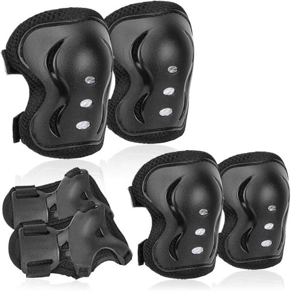 GXGM Ensemble de protection pour skateboard, vélo, trottinette pour enfants de 6 pièces avec genouillères, coudières et protège-poignets pour enfants de 3 à 12 ans, adapté au skateboard, trottinette, vélo