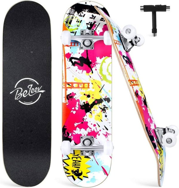 Skateboard BELEEV  31x8 pour Débutants, Enfants, Adolescents et Adulte