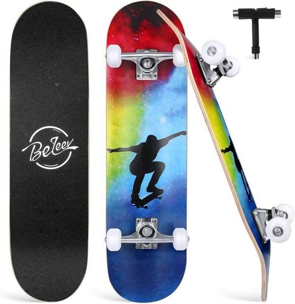 Skateboard BELEEV 31x8 pour Débutants, Enfants, Adolescents et Adulte