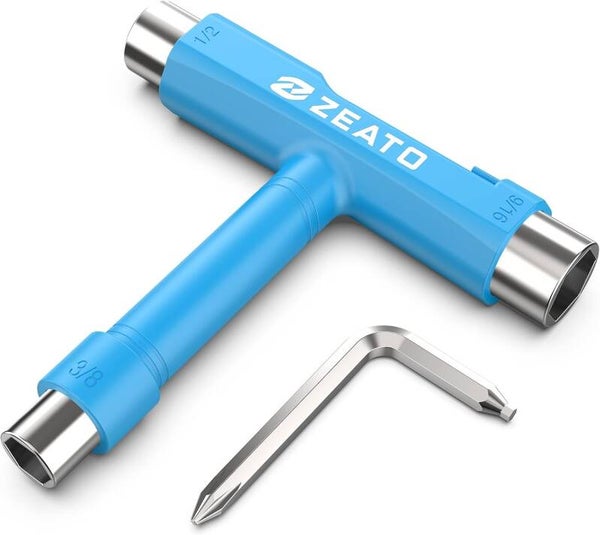 Outils de Skateboard Skate Accesoire Multi-Fonctions Portatifs avec Clé Allen de Type T et Tournevis à tête Phillips de Type L Skateboard Longboard Tool Bleu