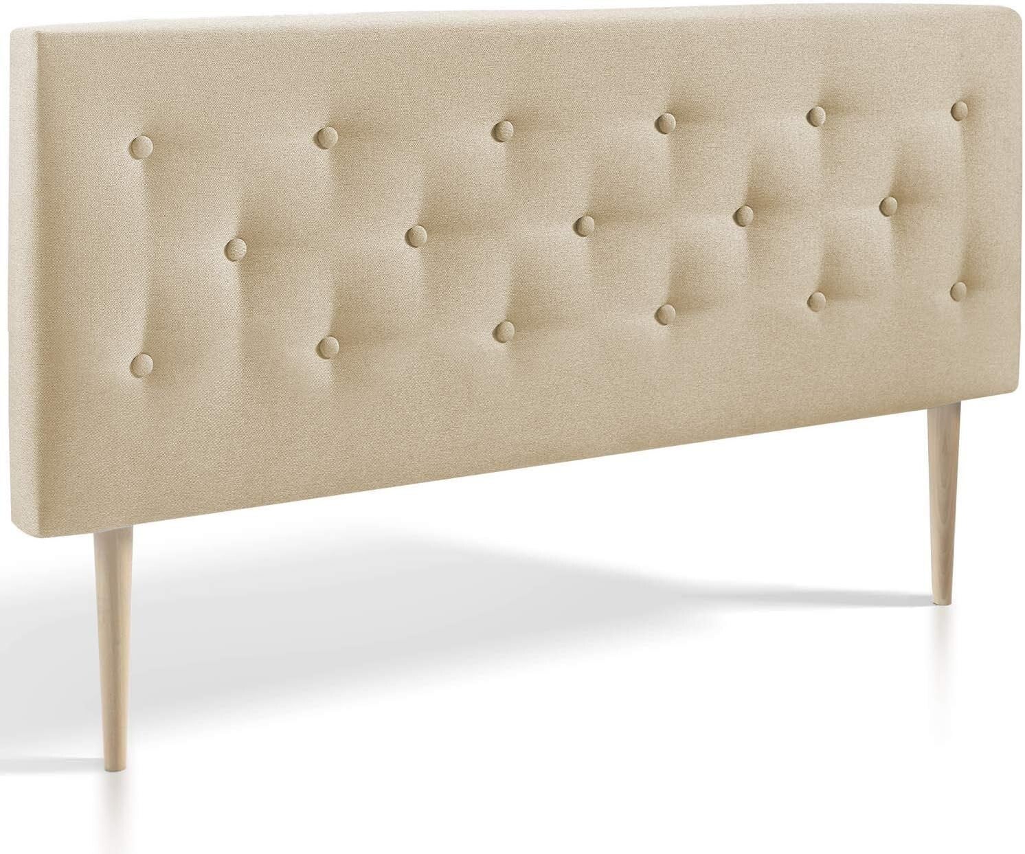Tête de lit Oslo 140X100 cm, capitonnée Tissu Beige, L'épaisseur Totale de 8 cm