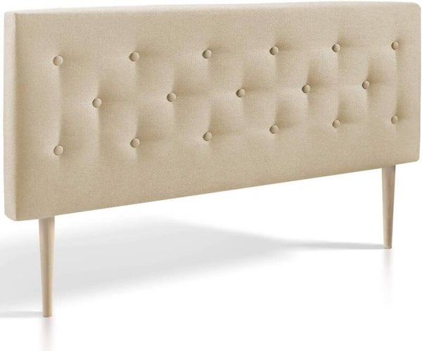 Tête de lit Oslo 140X100 cm, capitonnée Tissu Beige, L'épaisseur Totale de 8 cm