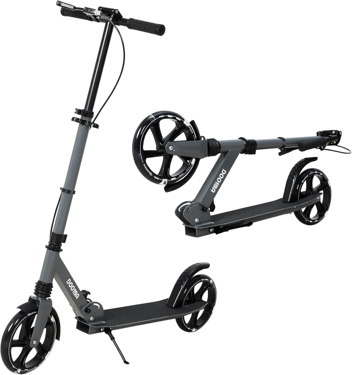 Trottinette Pliable Ado 9-14 Ans, Trottinette Adolescent avec Frein au Guidon, Trottinette Grande Roue 200MM, Trottinettes Guidon Hauteur Ajustable 3 Niveaux, Enfant/Ado 125-175CM, Charge 100KGTrottinette