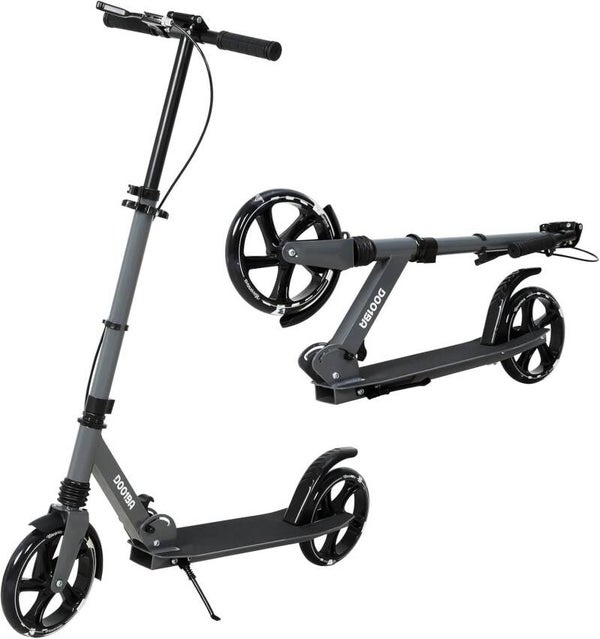Trottinette Pliable Ado 9-14 Ans, Trottinette Adolescent avec Frein au Guidon, Trottinette Grande Roue 200MM, Trottinettes Guidon Hauteur Ajustable 3 Niveaux, Enfant/Ado 125-175CM, Charge 100KGTrottinette