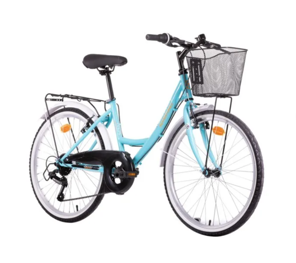 Vélo enfant VTC 24" fille Discovery Adventures 6 Vitesses avec dérailleur Shimano, Freins V-Brake