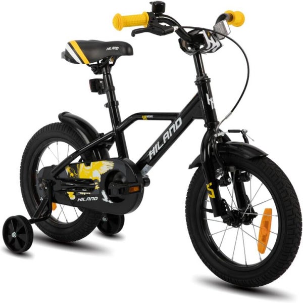 Vélo enfant 16 pouces HILAND Hawk | Vélo 4-7ans Noir - Orange