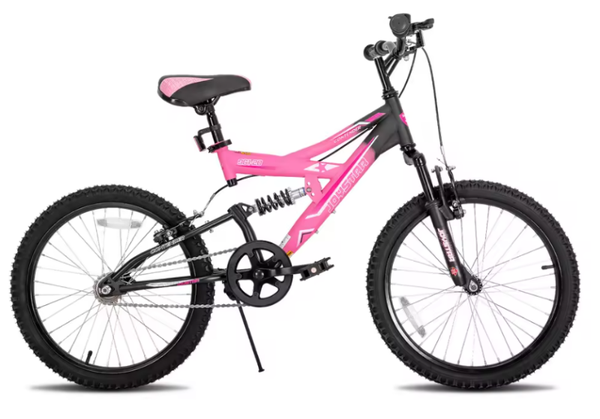 Vélo VTT 20 pouces Joystar Suspension Contender Rose pour Enfant garçons et Filles de 7 à 13 Ans 1 Vitesse avec béquille