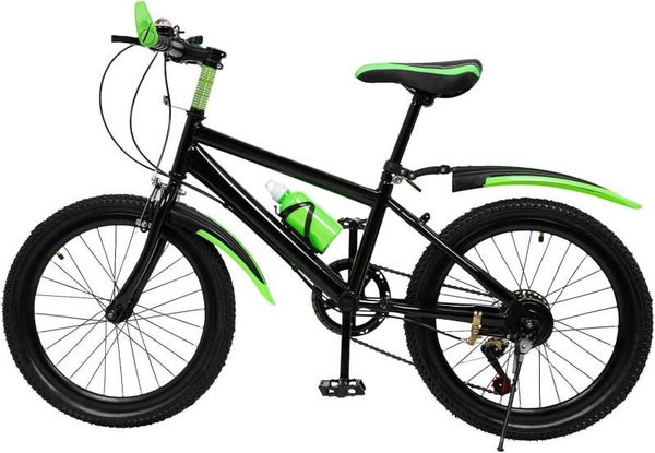 Vélo de montagne pour enfants de 20 pouces, pour garçons et filles, 7 vitesses, avec garde-boue, bouteille d'eau, cloche de boussole, capacité de charge 75 kg, de 6 à 13 ans