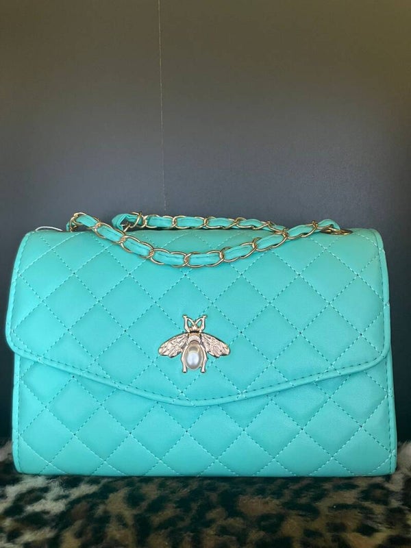 bee bag met parel mint