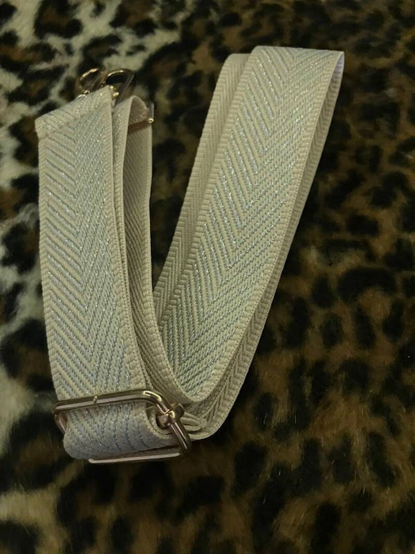 strap beige/ zilver met glitter