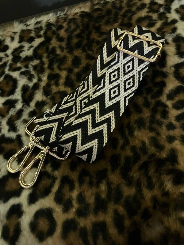strap zwart/ beige