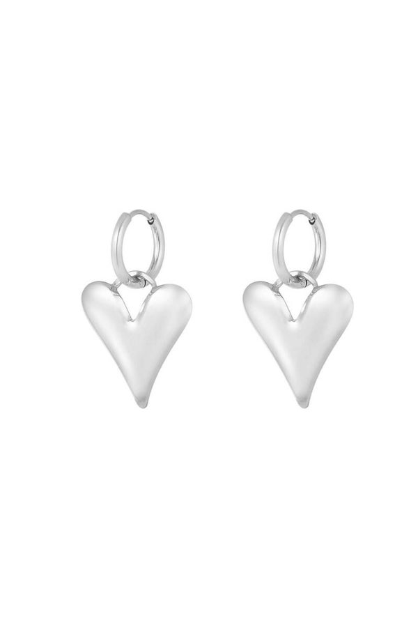 big-hearted oorbellen zilver