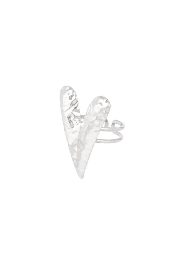 structured love ring zilver