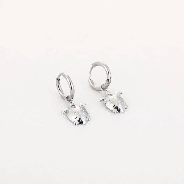 oorbellen schildpad bedel zilver