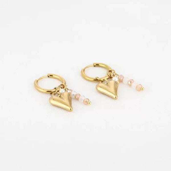 oorbellen hartjes beige goud
