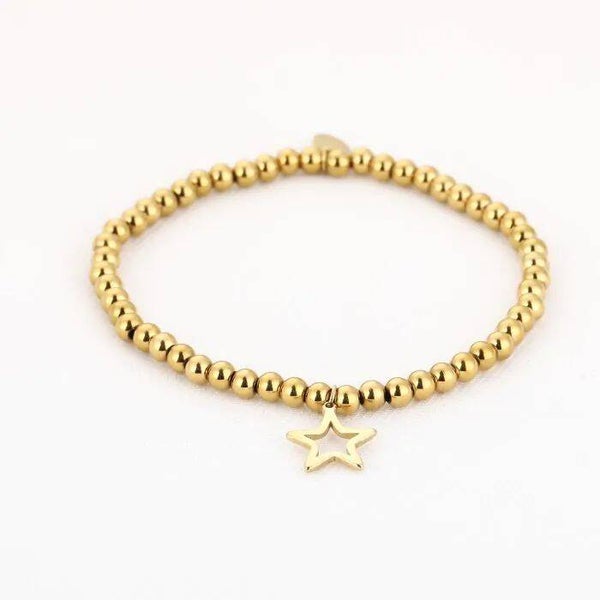 kralen armband met ster goud