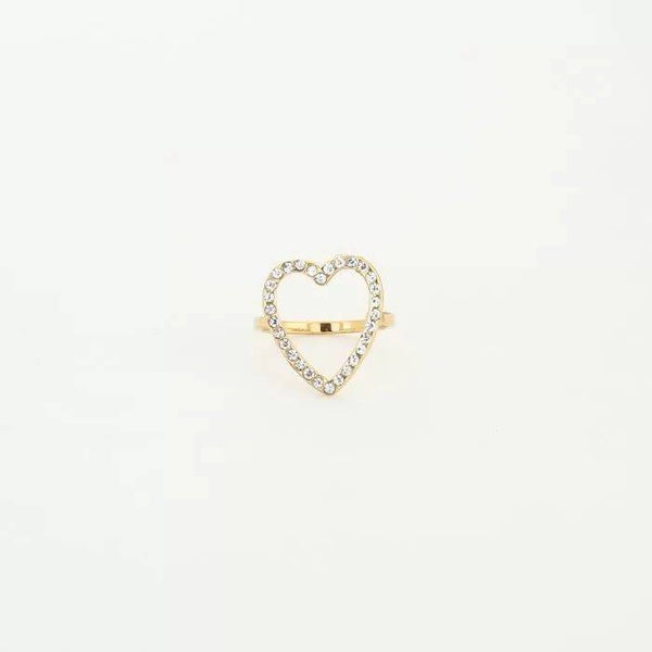 ring hart met steentjes goud