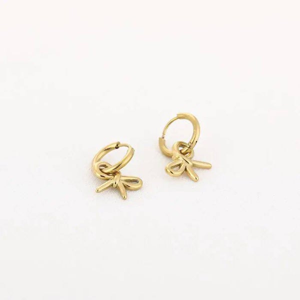 oorbellen met strikjes bedel goud