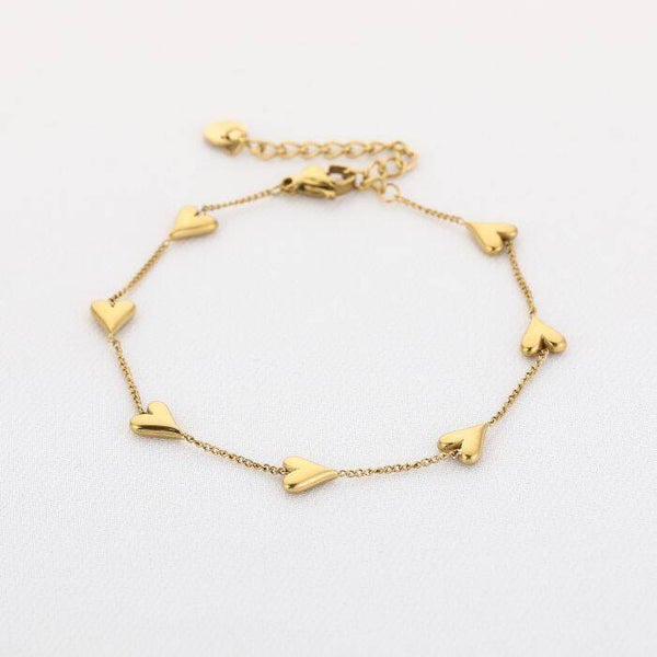 armband all arount hearts goud