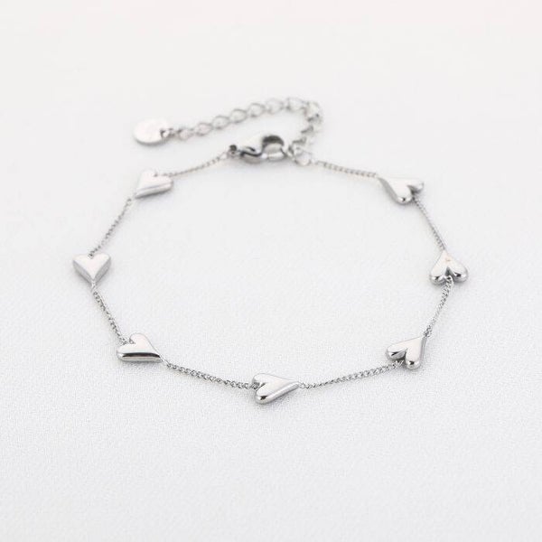 armband all arount hearts zilver