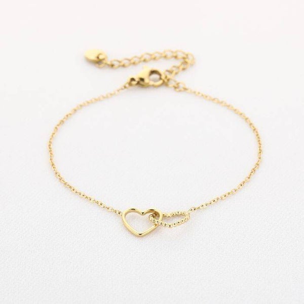armband locked hearts goud