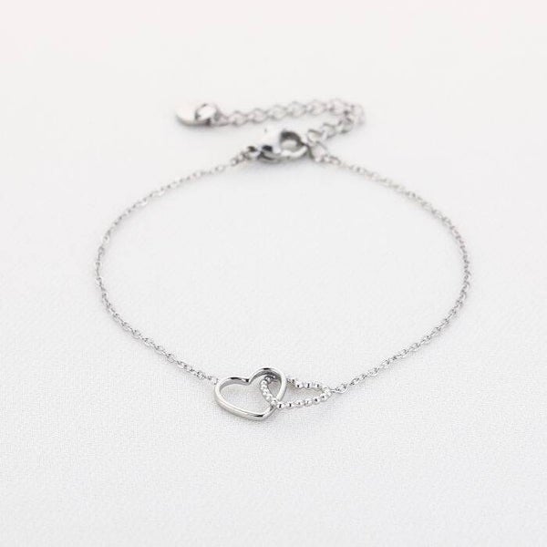 armband locked hearts zilver